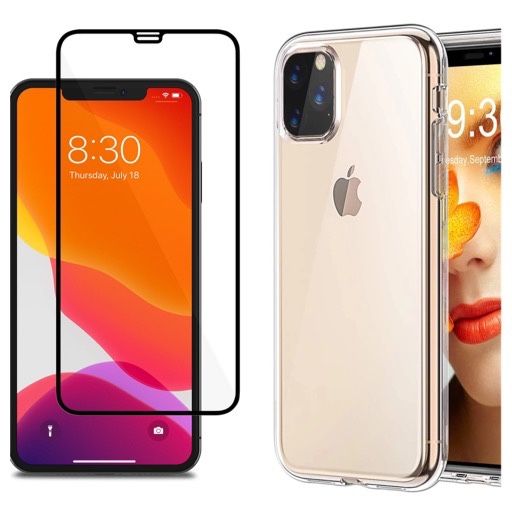 Iphone 11/12 PRO MAX - Husa Silicon Premium Case si Folie Sticla