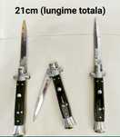 Briceag Stiletto 21cm negru, cuțit italian pliabil elegant