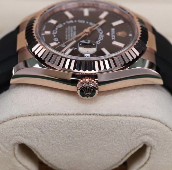 Rolex Sky Dweller 18k Rose Gold Chocolate Nou