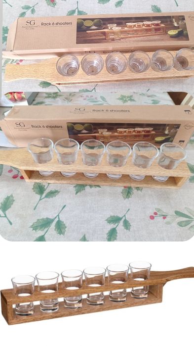 Новый набор стопок Secret Gourmet на бамбуковой подставке