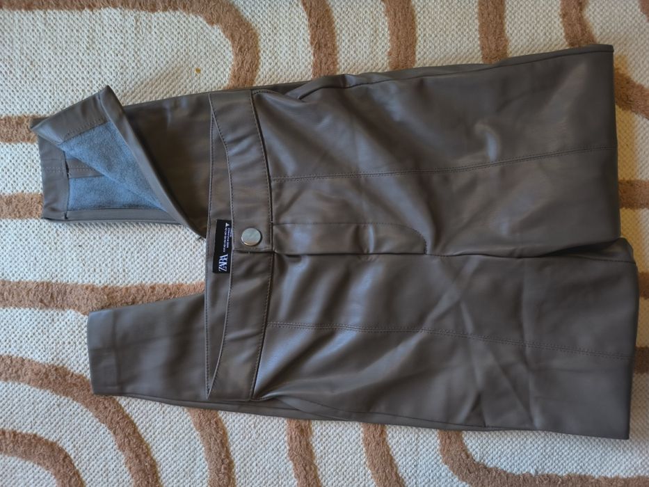 Кожен панталон Zara с подплата