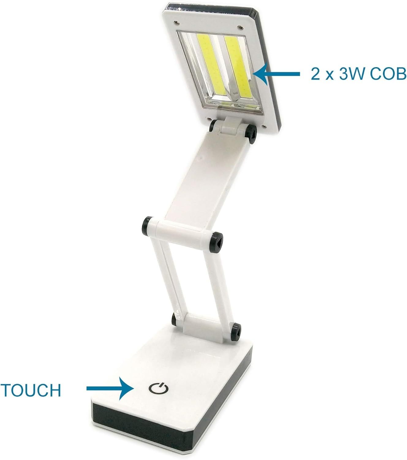 Lampa Birou Modulara cu 2 Leduri COB alimentare USB baterii Portabila