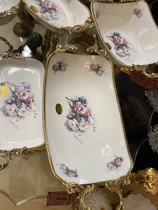 Vas portelan/suport bronz