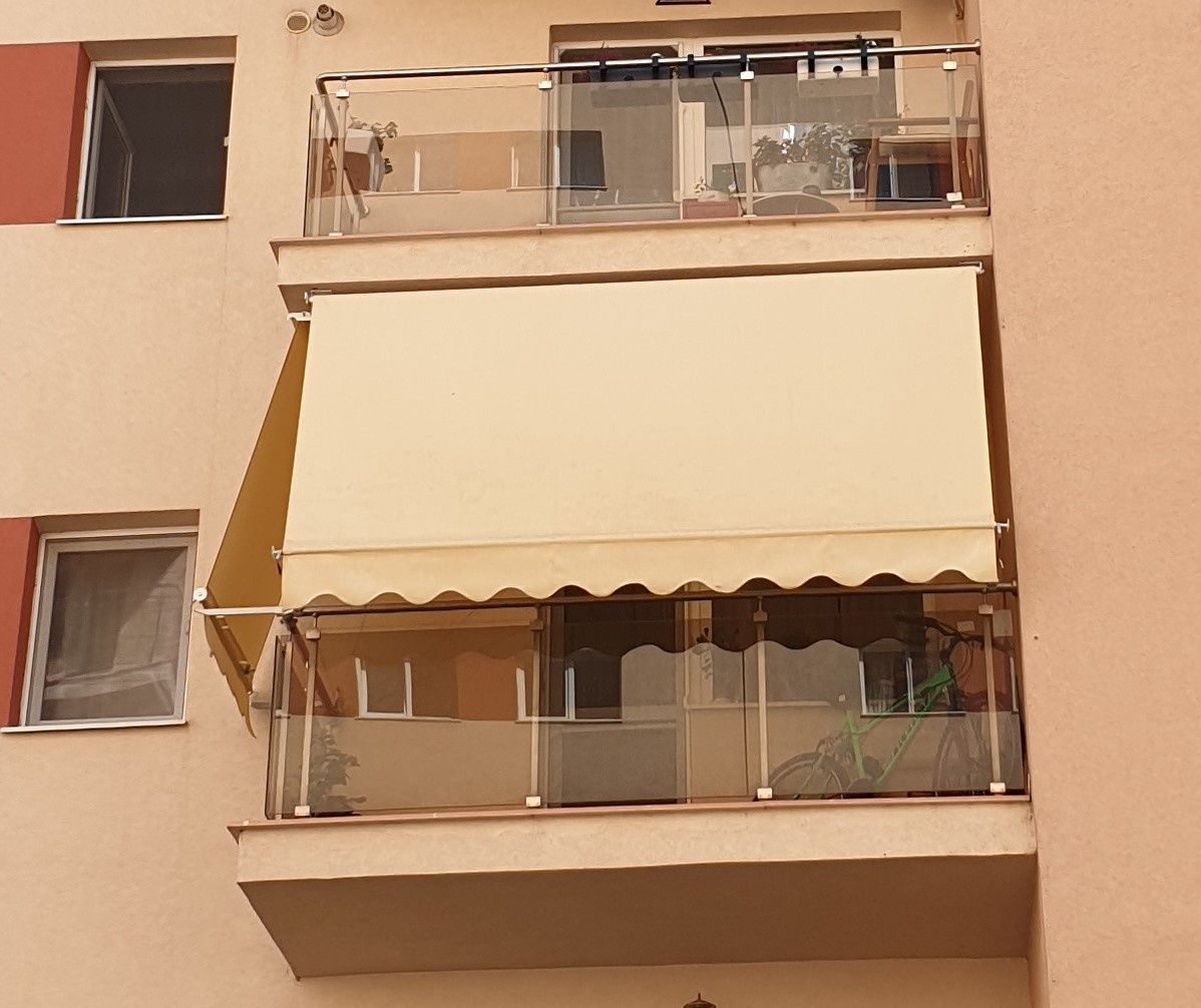 Folie copertine terasa balcon foisor cu arc,butoni,manivela