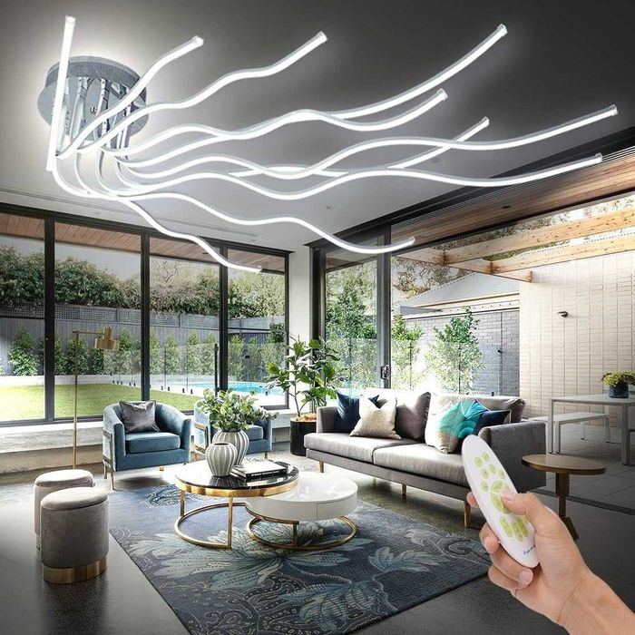 LED ЛЕД полилей за таван, димируемо, дължина 140 см, дистанционно 221