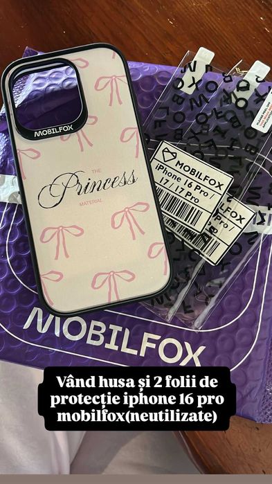 Husa nou nouta iphone 16 pro cu 2 foli de protectie