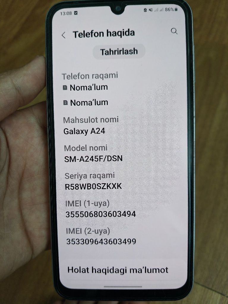 Samsung A24 galaxy