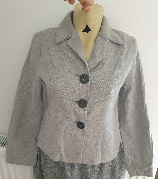 Sacou gri damă, 100% lână, S(34 )Carma Wien, made in Austria