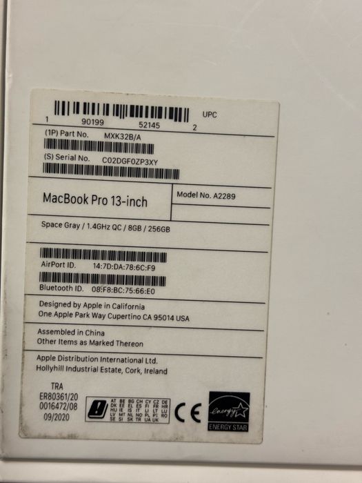 лаптоп Macbook Pro 13” A2289