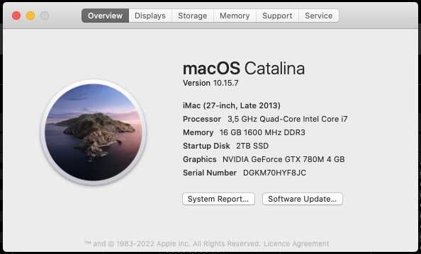 iMac 27 inch 2013, 3.5 GHz QCore i7, 16 GB RAM, 4GB Video, 2 TB SSD