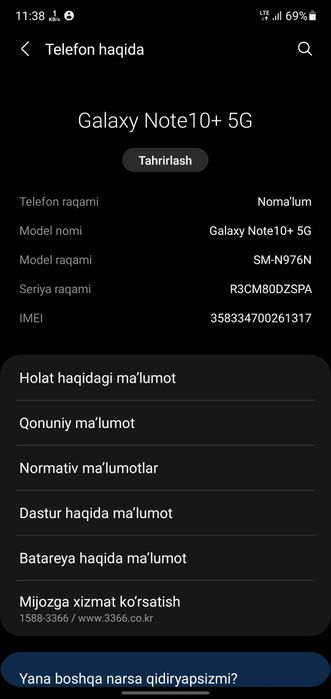 Not 10+ 5G telefonga javob