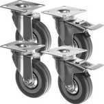 Set 4 roti pivotante cu frana cauciuc silentioase rotatie 360° 7.5 cm
