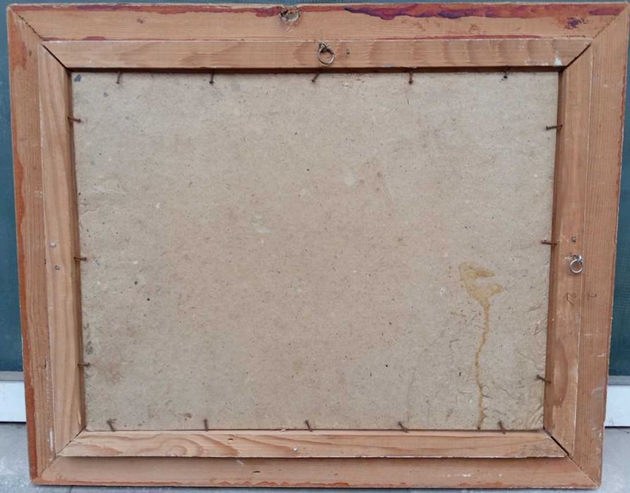 Tablou vechi - natura statica cu mere - semnat Marcel Olinescu