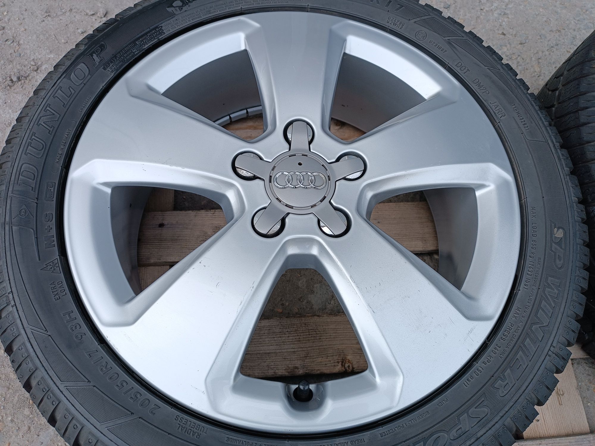 Лети джанти 17ки 5х112 Audi + зимни гуми 205/50/17 Dunlop