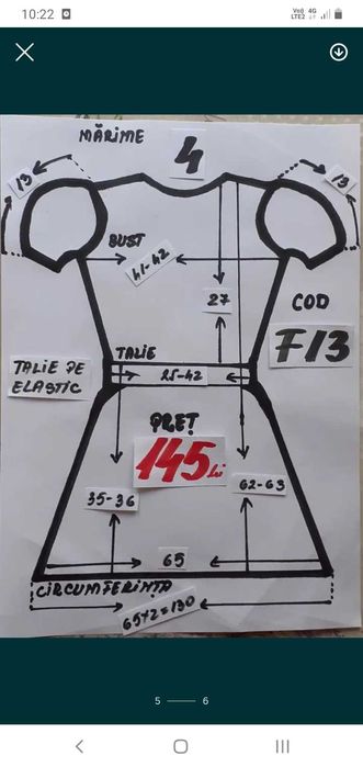 Rochie furnicuta mărimea 4-5 ani stare f bună