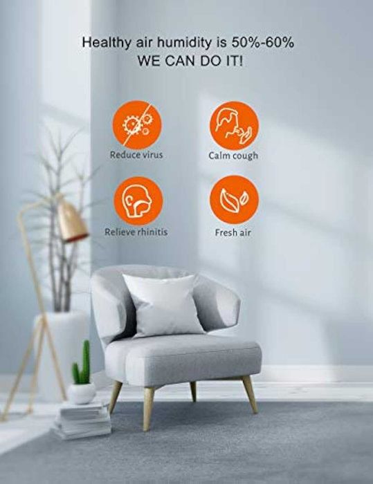 Oвлажнители за голяма спалня, 4 л тиха работа, LED дисплей с хигростат