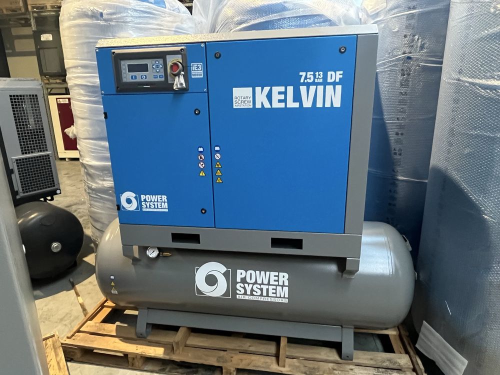 Compresor cu surub-Power S. Kelvin, 7.5 KW 13, BAR, 500 L cu uscator