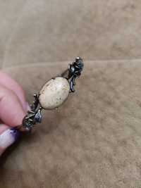 Сребърна гривна  ръчна изработка с натурален камък от природата