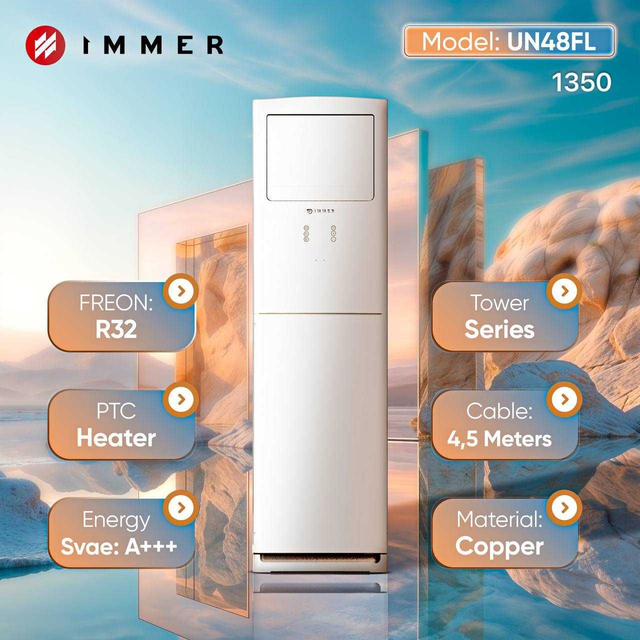 Колонный кондиционер Immer 48 Freon R32 Ekologik toza mahsulot