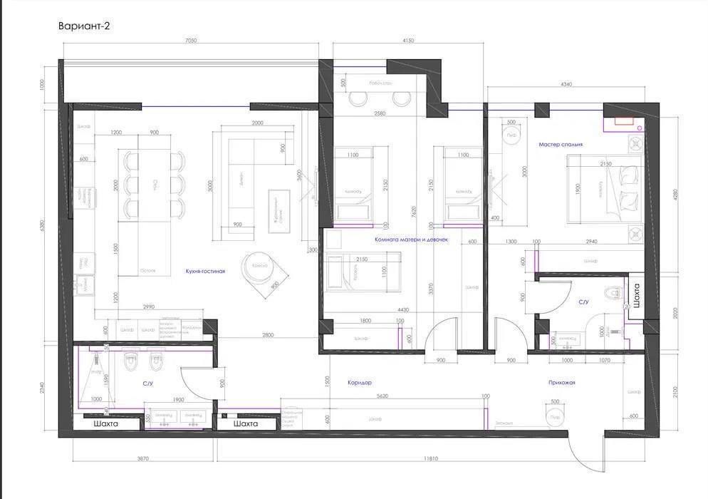 2е квартиры в ЖК Tiara Residence 4/10/11 144 кв.м