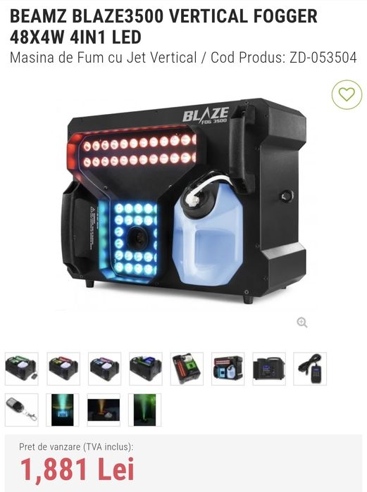 Beamz S3500 vertical fog