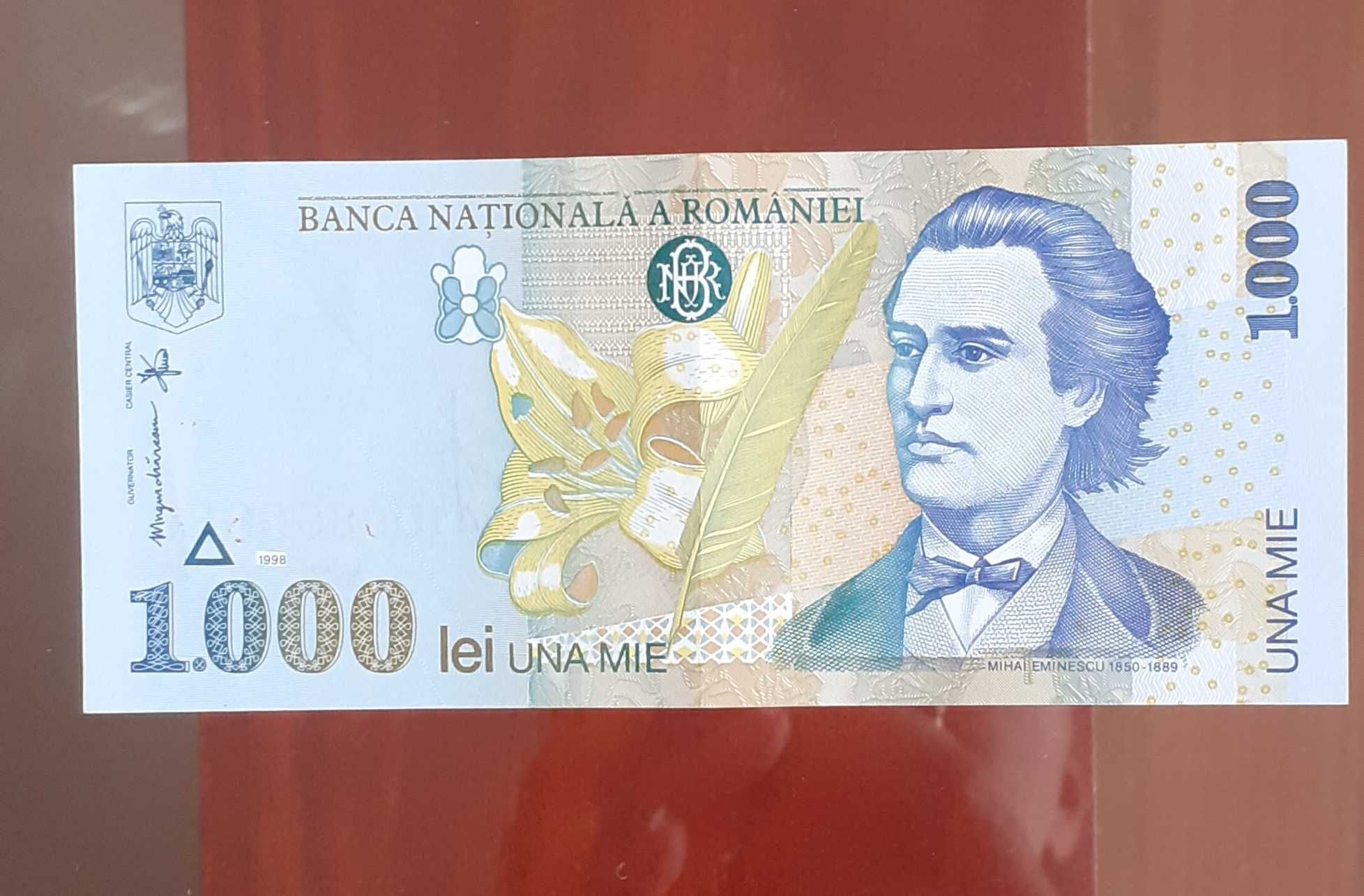 Vand bancnota Noua 1000 lei Mihai Eminescu an 1998