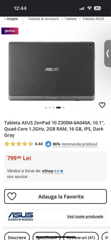 Tableta asus zenpad 10