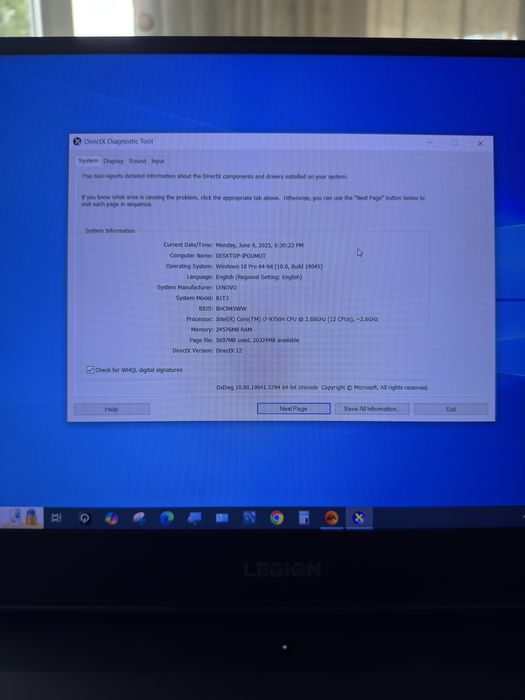 Laptop Gaming Lenovo Legion Y540 i7 24GB RAM