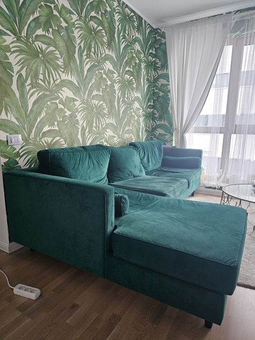 Canapea coltar 3 locuri verde