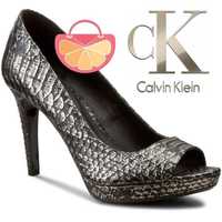 ПРОМО% CALVIN KLEIN № 35-37-38-39 – Дамски кожени сандали "BLACK LABEL