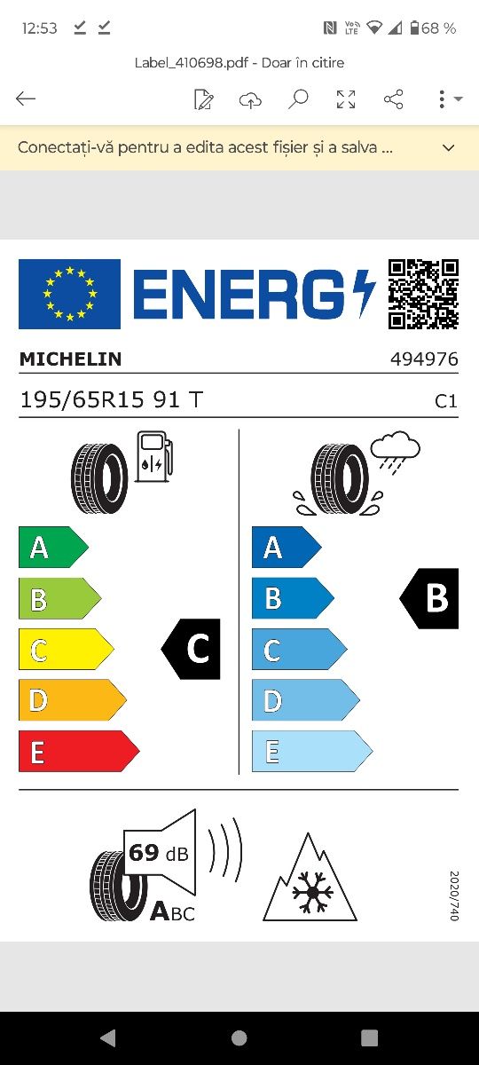 Cauciucuri iarna r15 michelin