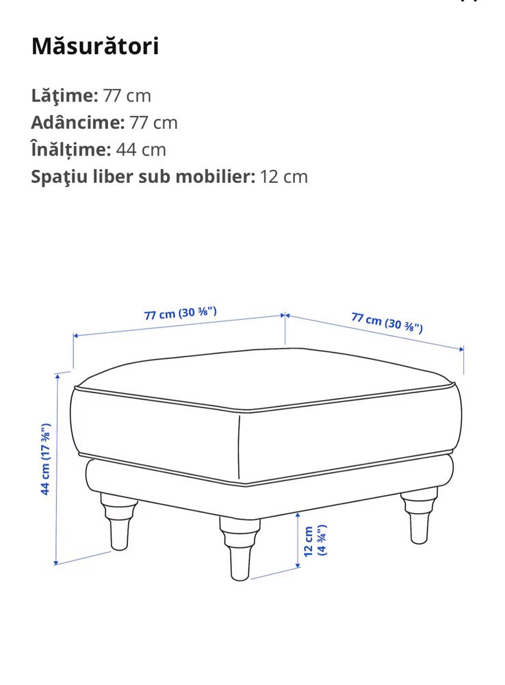 Taburet Ikea ESSEBODA antracit