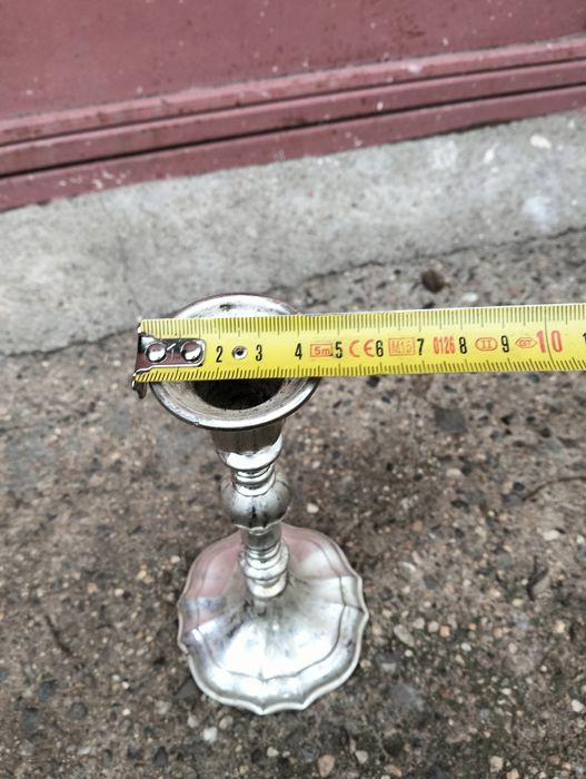 Посребрен свещник с маркировка