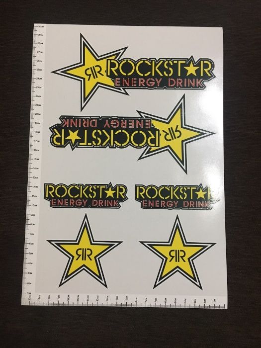 1 лист А4 PVC Monster Red Bull Rockstar стикери sticker Energy drink