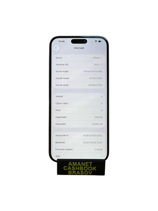 Iphone 16 Pro Max - 256 GB - Baterie 100% - Cashbook Amanet Brasov