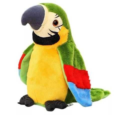 Музикален пеещ и говорещ плюшен папагал играчка+Батерии