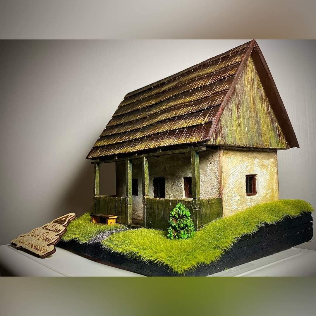 Casa traditionala in miniatura. Miniaturi biserica cabana, cadou ideal