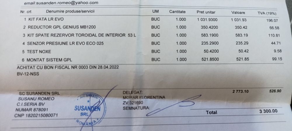 instalație gpl auto