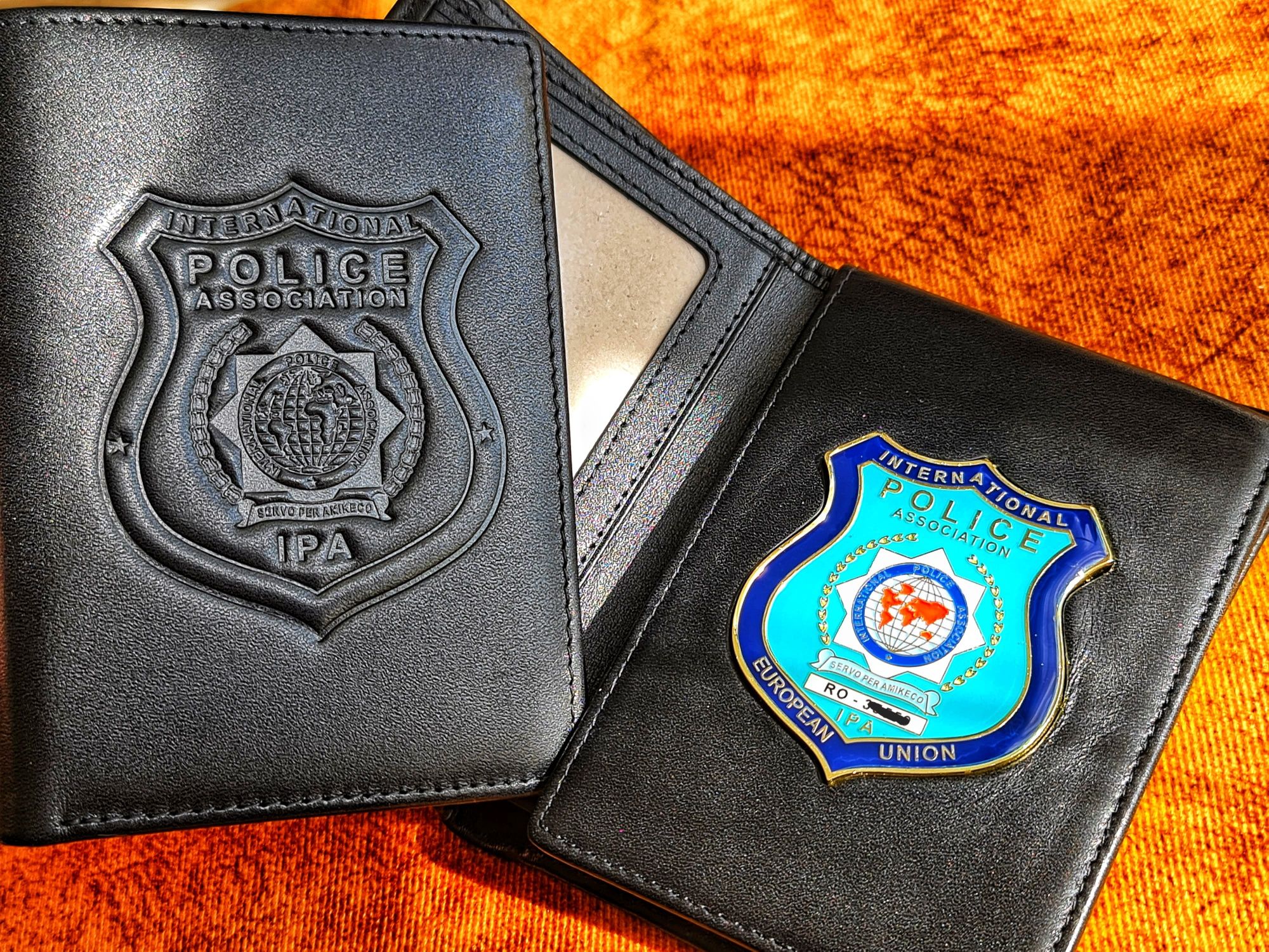 Portofel Politie,Police insigna 3d,serie,Piele,NOU