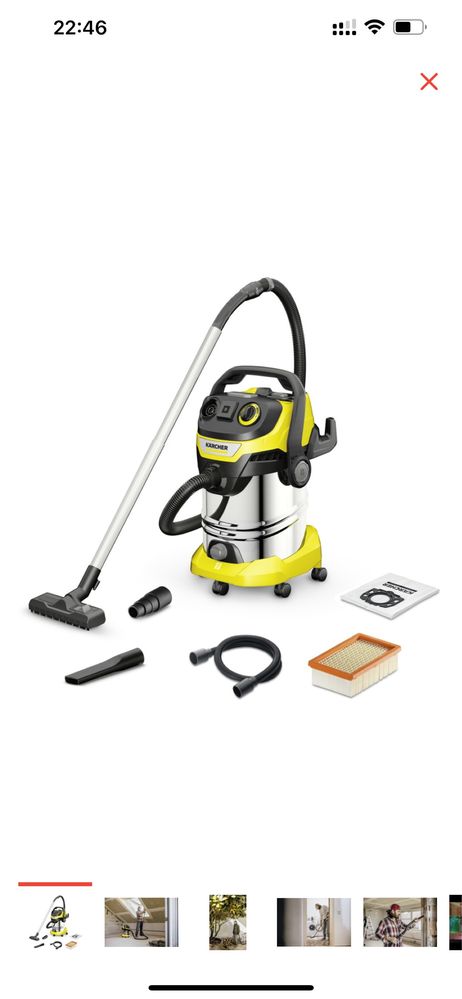 Продам новый Пылесос Karcher WD 6 P S желтый