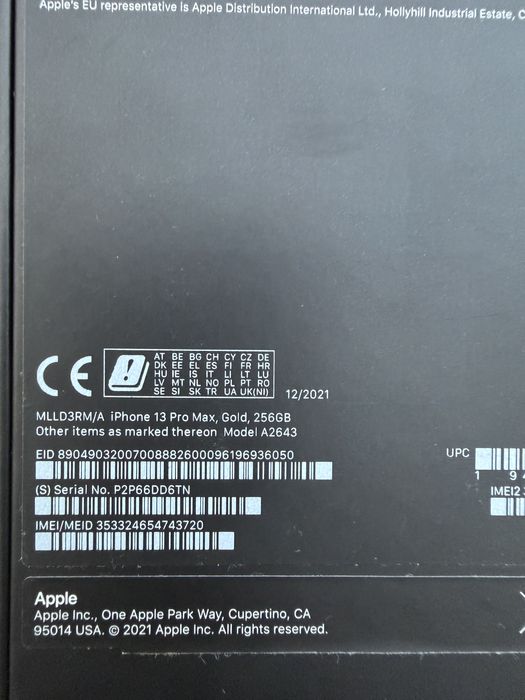 Iphone 13 pro max gold 256