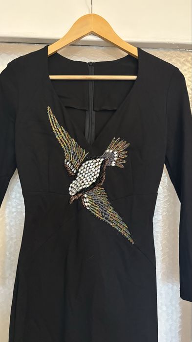 Рокля елегантна с бродирана птица р-р М