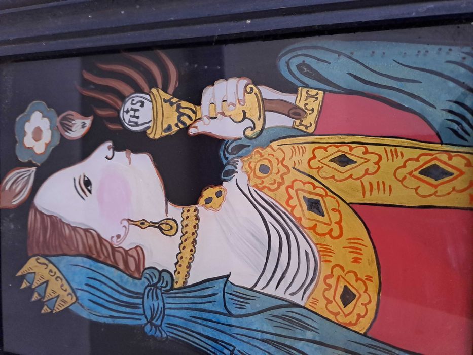 icoana tablou pictura pe sticla 27,5/20,5 cm