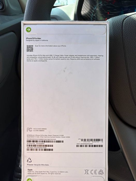 Iphone 16 pro max 512 gb gold yangii ochilmagan.