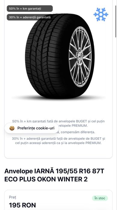 Anvelope iarna Okon M+S 2022 ca noi 195 55 R16 4 buc