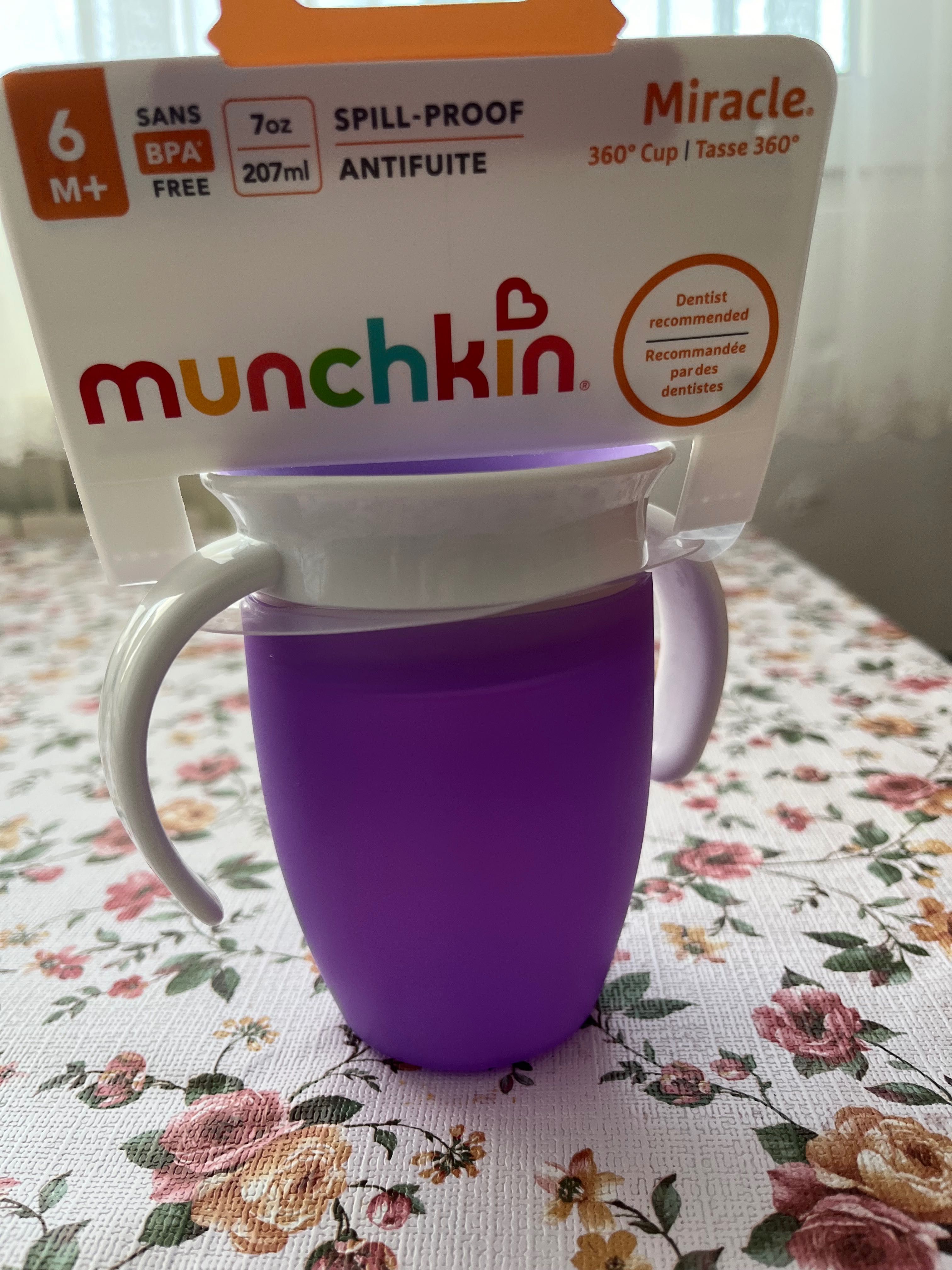 Cana premium Munchkin "Miracle 360° Cup", 6 luni +, culoare Mov