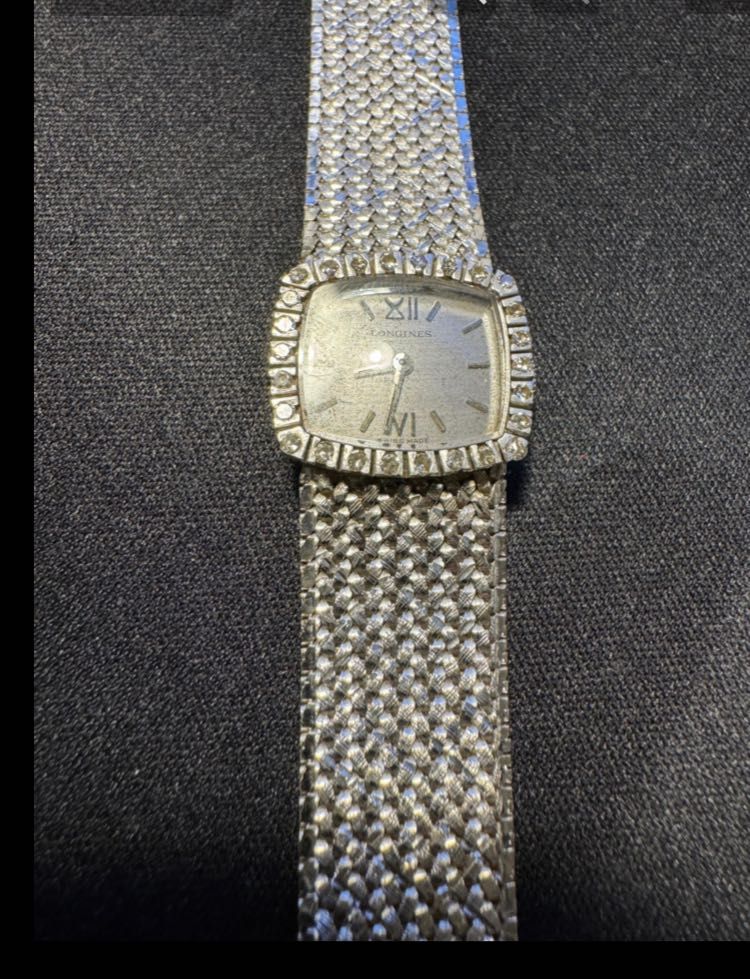 Ceas Longines aur 18 k cu diamante 38 g