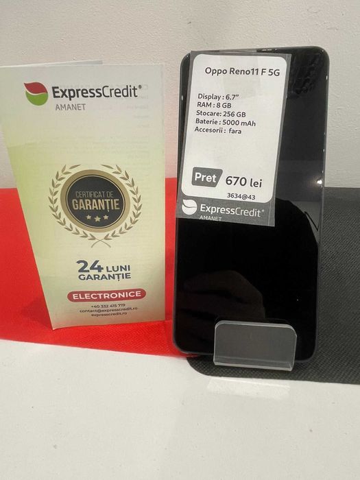 (Ag43) Oppo Reno 11F 5G 8GB 256GB B3634 2 ANI GARANTIE!