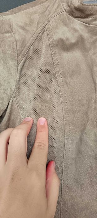 Дамско яке естествена кожа рaзмер М Vero Moda кожено яке бежово