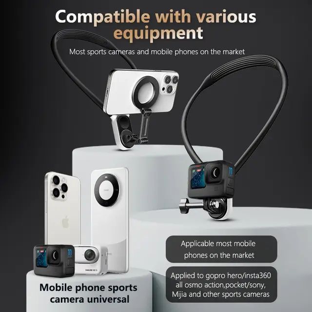 Крепление для смартфонов и экшен камер типа GoPro.